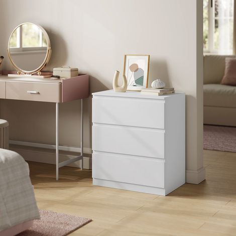 WOLTU Kommode mit 3 Schubladen, Schubladenschrank für Wohnzimmer Schlafzimmer Flur, 60 x 70 x 40 cm, Weiß (1/5)