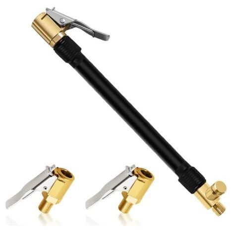 1 Pièce Tuyau de Gonflage de Pneu 30 cm avec 2 Embout Gonflage Pneu Voiture Tube D'extension de Gonfleur de Pneu pour Compresseur Accessoires de Pompe à Voiture Vélo Moto-Chrom (1/5)