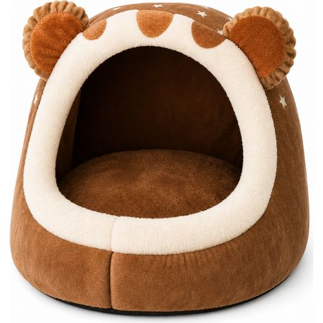 Coussin semi-fermé pour chien et chat marron S 30 x 30 cm (1/5)