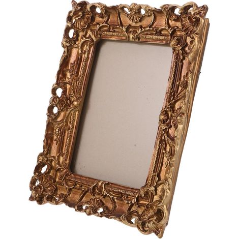 Cadre Photo Vintage en Résine Dorée, Cadre Rustique Européen Ancien à Poser ou Suspendre, Décor de Table ou Mural pour Bureau, Décoration Intérieure Élégante (1/5)