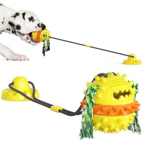 Hundekauspielzeug mit Saugnapf, interaktives Hundespielzeug mit Ball, Hund
