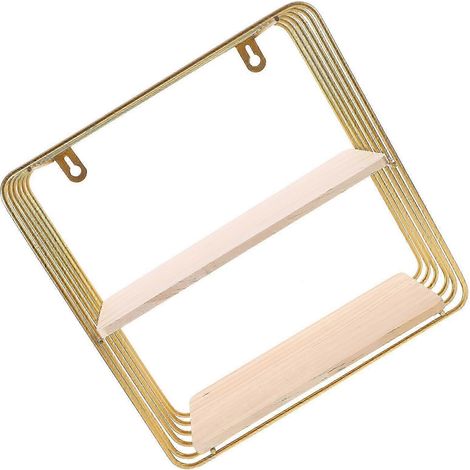 Étagère murale flottante, en bois de fer doré, pour le rangement et la décoration, idéale pour la cuisine, la salle de bain, le garage ou l'atelier, pour petits objets, 24,5 x 24,5 x 11,9 cm (1/5)