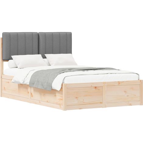 Maison Exclusive - Letto con Testiera Rivestita Grigio chiaro 120 x 190 cm (1/5)