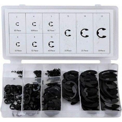 ANELLI ELASTICI SEEGER TIPO E RONDELLE ANELLO ELASTICO E-CLIP 300pz (1/4)