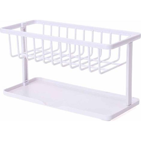 Égouttoir pour évier de salle de bain et de cuisine, étagère de rangement blanche, étagère de cuisine pratique, solution gain de place pour la maison.