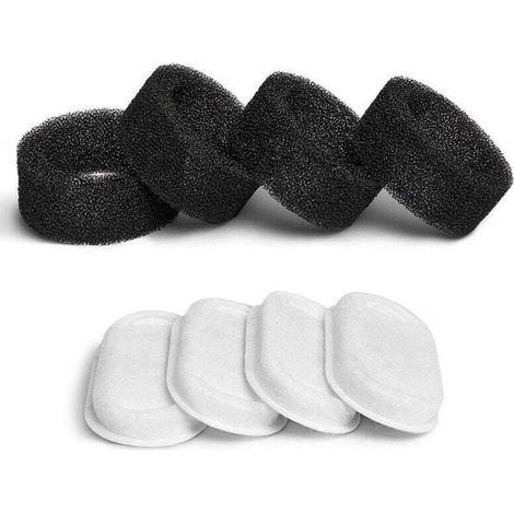 Filtre Fontaine à Eau pour Chat, 8PCS Filtres + 8PCS Éponges, Filtre Fontaine Chat avec la Résine et Charbon Actif (1/4)