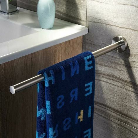 1 Porte-serviettes mural, acier inoxydable brossé, 40 cm, fixation invisible, salle de bain, cuisine (1/5)
