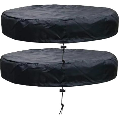 2 Pieces Rain Tank Net, Adjustable Protective Net, Rain Barrel Cover with Drawstring, Mosquito and Leaf Protection (65 x 10 cm, 55 Gallons) (1/5)