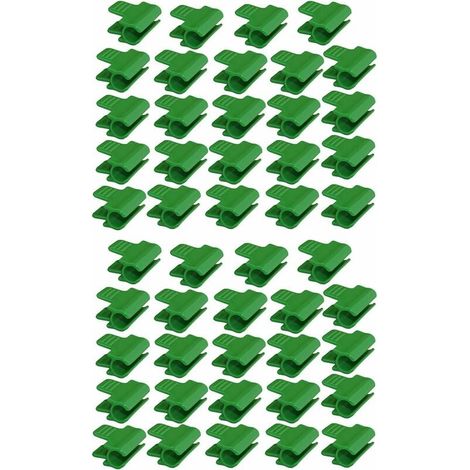 Lot de 48 colliers de serrage pour tuyau de jardin, accessoires de film d'abri de jardin, diamètre extérieur 16 mm, piquets pour plantes, clips en plastique pour serre, Vert (1/5)