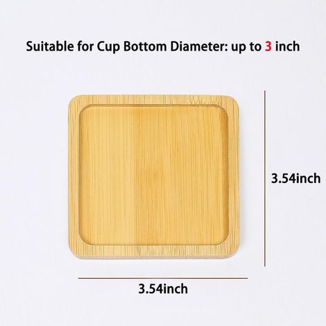 Ensemble de 4 sous-verres en bois - Sous-verres faits main, épais et résistants à la chaleur, adaptés aux bureaux, bars et fermes - Sous-verres uniques en bambou naturel pour protéger votre bureau (ca (1/5)