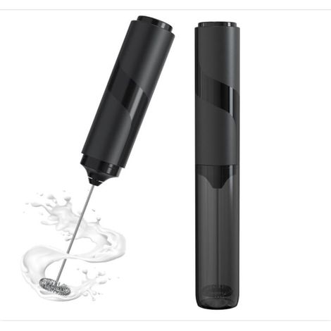 Mousseur à Lait Moteur Extra Fort, Mini Fouet en Acier Inoxydable avec couvercle, électrique et Alimenté pour Café/Café au Lait/Cappuccino/Chocolat Ch (1/5)