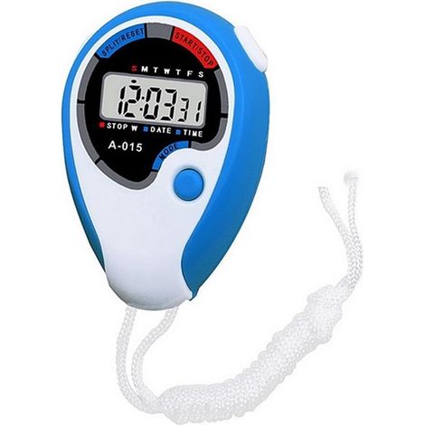 Chronomètre De Précision en Métal, Minuterie De Précision 0.01s, Chronomètre De Sport Lumineux Et Étanche, Affichage des Heures, Minutes Et Mois, Compte À Rebours De 40h(A-015 Blue) (1/5)