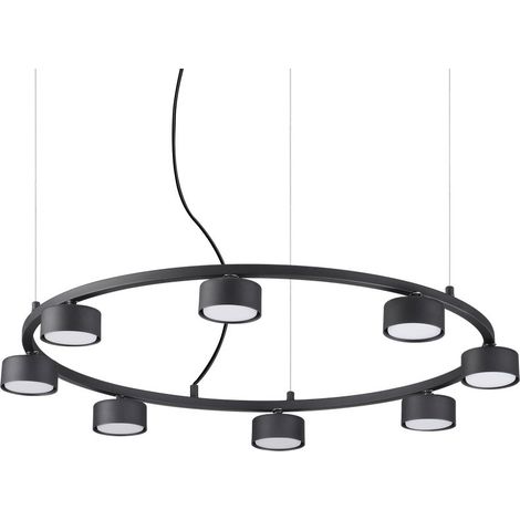 Ideal Lux MINOR - Suspension d'intérieur circulaire à 8 ampoules à 8 ampoules, noir (1/2)