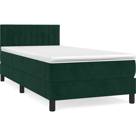 Maison Exclusive - Boxspringbett mit Matratze Dunkelgrün 100x200