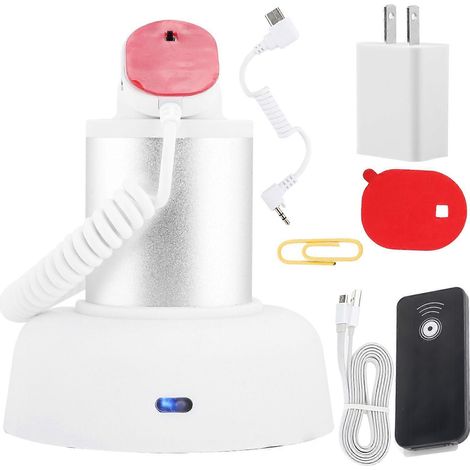 Soporte de exhibición antirrobo para teléfono celular con alarma de seguridad y función de carga (110-240 V) para EE. UU. (1/5)