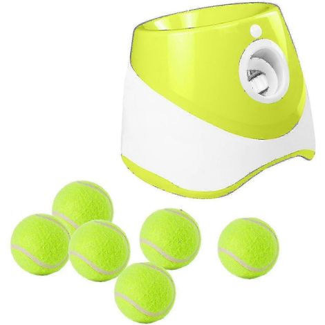 Lanceur de balles automatique pour chiens avec 3/6/9 balles, machine à lancer de balles durable pour chiens de petite et moyenne taille, 3 balles fluorescentes - 3 balles (1/5)