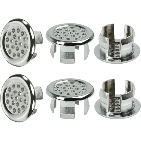 Waschbecken-Überlaufring, 6 Stück, Waschbecken-Überlaufring, Verkleidung, rundes Loch, Waschbecken für Badezimmer, Küche, Waschbecken, Abflussstopfen-Abdeckung