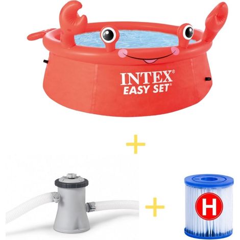 Intex – Piscine gonflable ronde 183x51 cm – Pack 3 pièces avec pompe à filtre 1250L/h – PVC renforcé – Pour 2 personnes