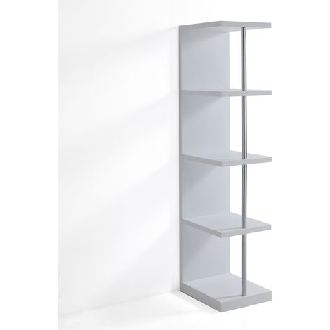 Libreria effetto legno laccata bianca cm. H.139 x L.30 x P.37,5