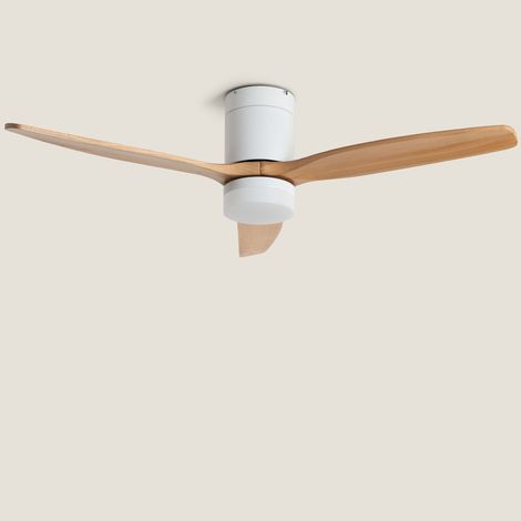 Efectoled – Ventilateur de plafond silencieux DC avec lumière intégrée – 3 pales en bois – Télécommande – CCT 3000K/4000K/5700K – Pour 20-30 m²