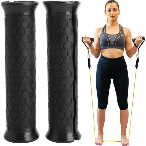 Poignées pour Bandes de résistance, Paire ABS/TPR antidérapante, Accessoires d’entraînement pour Home Gym et Musculation (1/5)