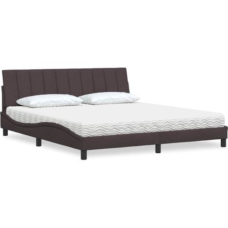 Maison Exclusive - Letto con Materasso Hanko Marrone Scuro 180x200cm Tessuto (1/5)