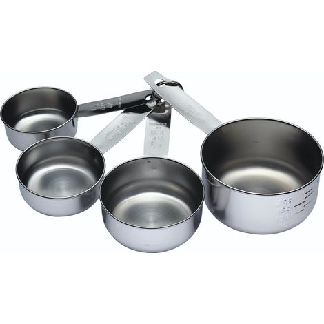 KC BLUE KCCUPSET Set de Messbecher de 4 Stück de Edelstahl, Silber, 36x7,13x1,7 cm, 4 Stück.