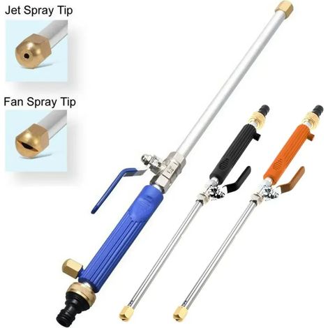Pistolet à eau haute pression pour voiture (bleu), jet de 46 cm, nettoyeur de jardin, tuyau d'arrosage, outil de pulvérisation, arroseur, buse R4Z8 (1/4)
