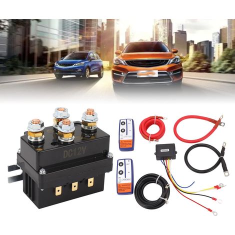 250A 12V elektrisches Seilwindenrelais für Geländefahrzeuge, Schutzhülle für Rauchrohr, Anschlusskabel für Seilwindenrelais. (1/5)