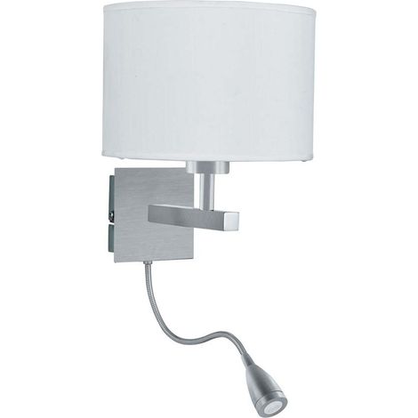 Searchlight - Applique da interno Dual Flexi Arm 1 Luce Argento Satinato, attacco E27 (1/3)