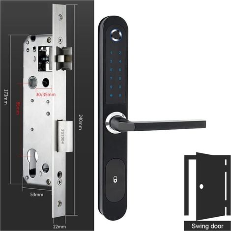 Serrure de porte intelligente Serrure intelligente BT for serrure à empreinte digitale de pont cassé Tuya poignée biométrique d'empreinte digitale for porte coulissante avec Bluetooth ( Color : Option (1/5)