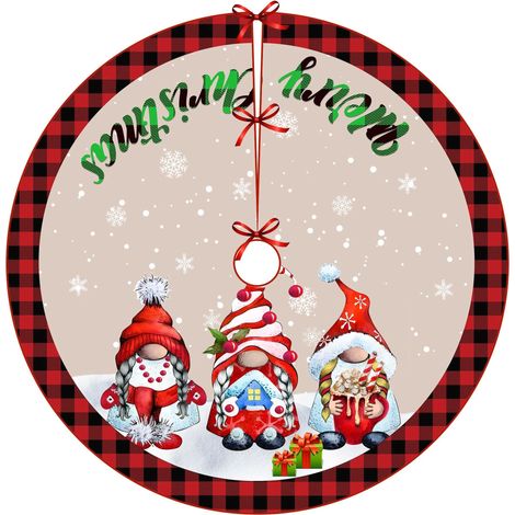 Jupe de sapin imprimée numériquement, idéale pour les vitrines de centres commerciaux et les décorations de Noël. Un tablier de sapin à glisser sous le sapin pour créer une ambiance festive.