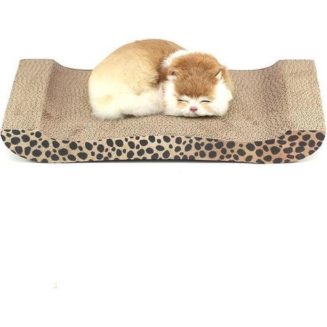 Tapis à griffer pour chat - Griffoir incurvé - Jouet en carton pour chat - 48 x 26,5 x 5 cm - Tapis à griffer texturé de qualité supérieure pour chats (1/5)