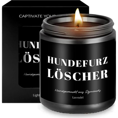 Duftkerze Hundebesitzer Geschenk Lavendel Sojawachs rauchfrei im Glas