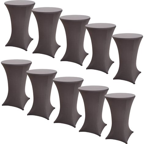 10x Stehtischhusse Stretch 70 cm anthrazit Tischdecke Husse Bistrotisch Partytisch (1/5)