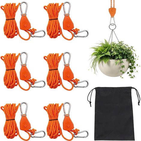 Lot de 6 cliquets de 4 m avec crochets et piquets à vis (1/5)