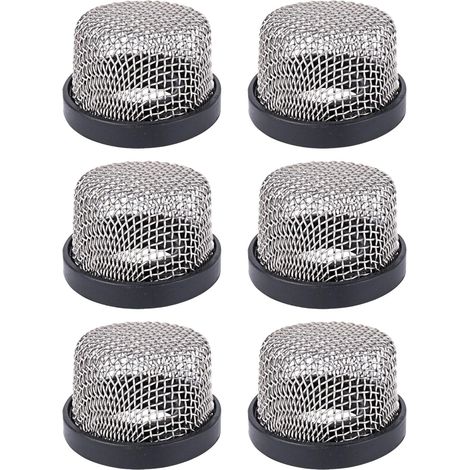 Lot de 6 passoires en maille d'acier inoxydable de 1,9 cm à 14 Filtre d'écran d'aérateur pour pompe de vivier Résistant à la corrosion, installation facile, maille inoxydable de qualité