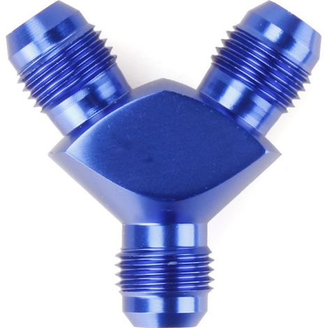 Car modification accessories oil line tee adapter AN6/AN8/AN10 Y-type oil cooling adapter - Blue (1/4)