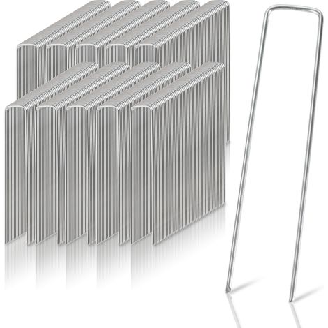 SWANEW Picchetti per tende. Set 1000 picchetti per tende in acciaio zincato. picchetto di ancoraggio a terra per giardino. Ø2.8mm 150x25mm (1/5)