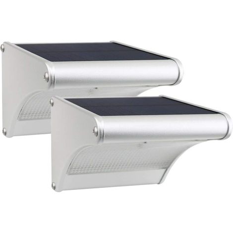 Lampe solaire 450 lumens à 24 LED avec boîtier en alliage d'aluminium, étanche pour l'extérieur, détection de mouvement radar, idéale pour porche, jardin, cour, garage (lot de 2) (1/5)