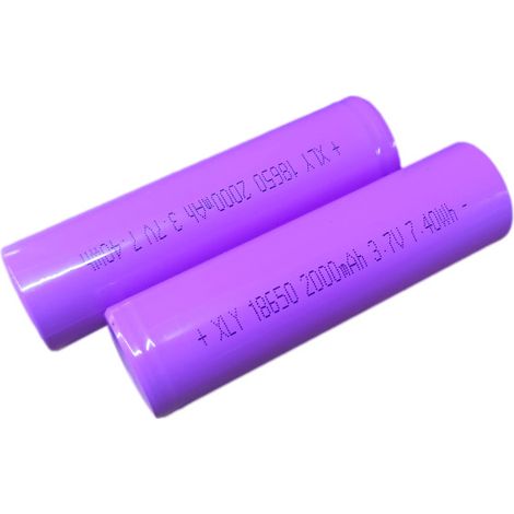 Batterie lithium-ion 18650, 2000 mAh, UN38.3, batterie grande capacité, 3,7 V, certification de cellule 18650, 18650-3500 mAh à sommet plat.