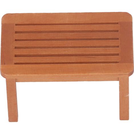 Banc miniature pour maison de poupée 1:12, tabouret de jardin réaliste couleur unie bordeaux, décoration détaillée pour intérieur et extérieur. (1/5)
