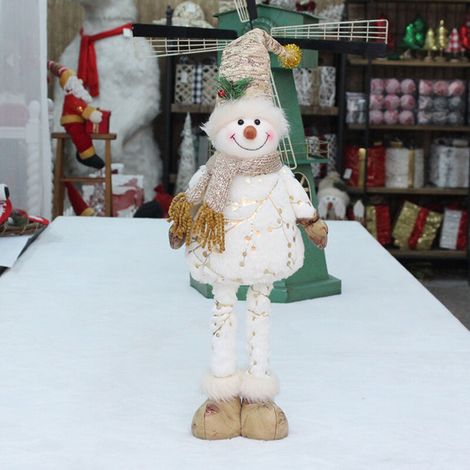 Poupée de bonhomme de neige de noël rétractable debout, Figurine de noël faite à la main, ornement, décoration de maison YMYNY