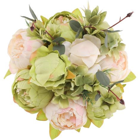 13 pivoines artificielles, bouquet de pivoines artificielles rétro en soie pour décoration intérieure/mariage (1/5)