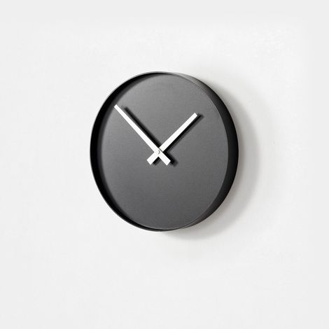 Orologio da parete rotondo 25cm in metallo design moderno Tokei - Nero