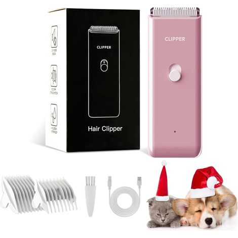 tondeuse pour chien, kit de toilettage pour chien rechargeable et sans fil, tondeuse pour chat, tondeuse pour animaux de compagnie, rasoir pour chaton/chiots, rose (1/5)