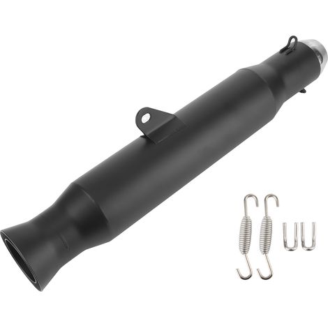 GARRYFIZH Tube de tuyau d'échappement de 1,5 à 2 pouces, pour moto universelle en acier inoxydable de Style GP Racing, noir