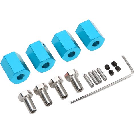 Stück 12-mm-Sechskantnaben mit universellen Aluminiumstiften für ferngesteuerte Fahrzeuge im Maßstab 1:10 und 1:12, 16 mm Höhe, Blau (1/5)