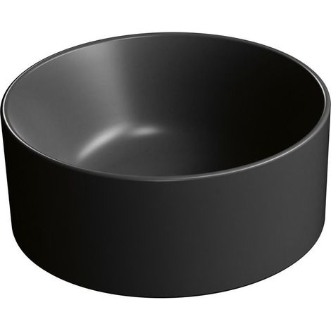 Vasque à poser KUBE X en céramique, dia 32cm, schwarz mat (1/3)