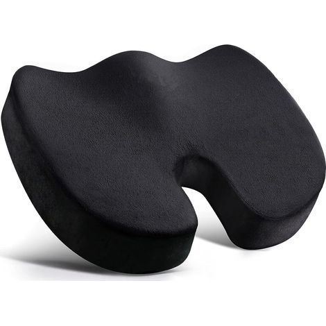 Coussin en mousse à mémoire de forme pour rester assis toute la journée Coussin pour soulager les douleurs du dos, de la sciatique et du coccyx Coussin ergonomique pour chaises de bureau, sièges (1/4)